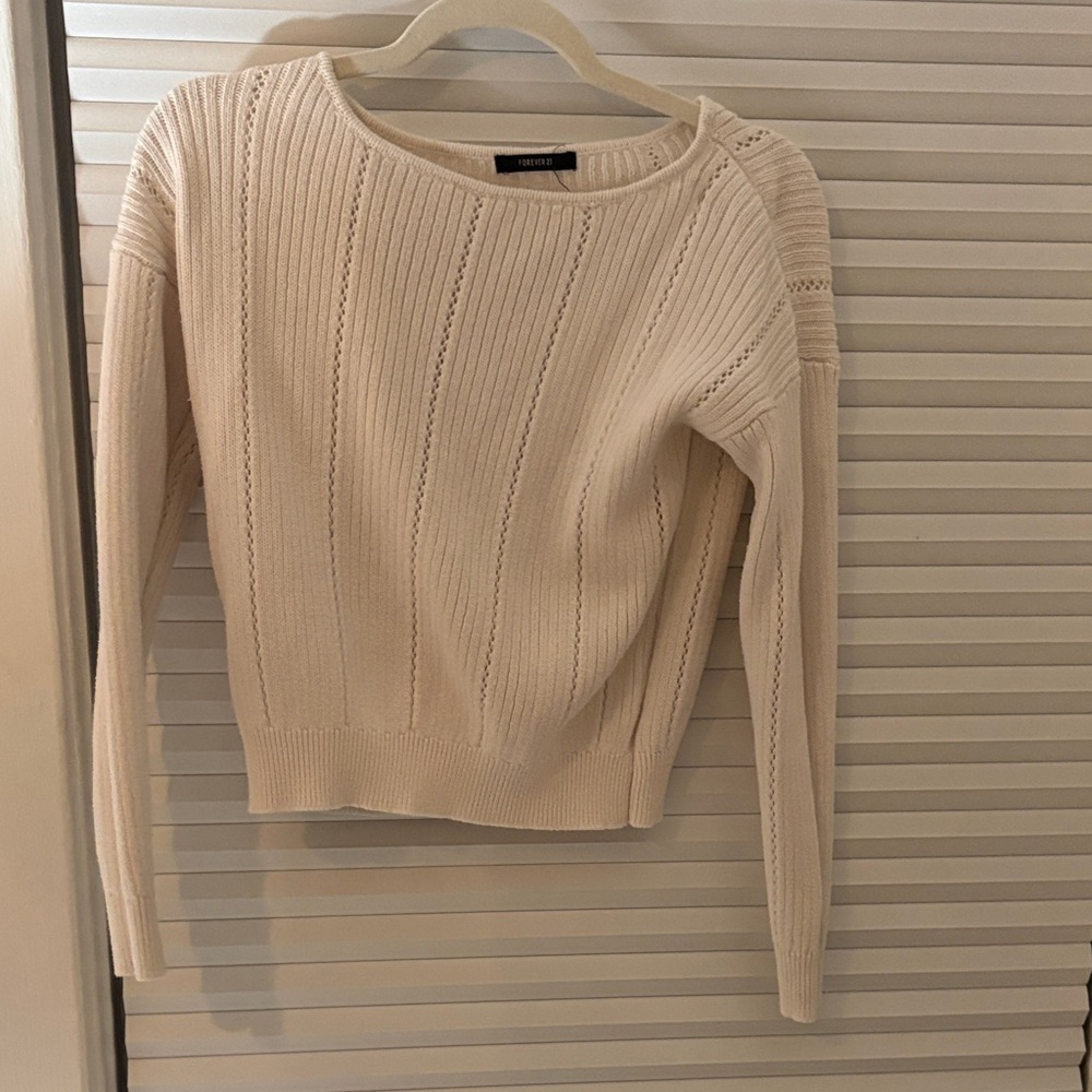 Forever 21 Cream Knit Sweater